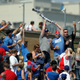 A beer cup stack at Wrigley Field in June 2018